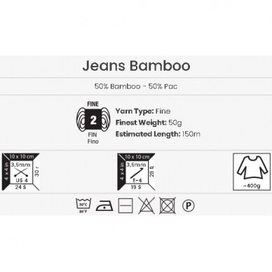 YarnArt Jeans Bamboo, 50g., 150m. 1