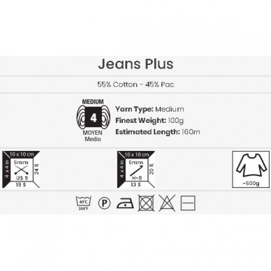YarnArt Jeans Plus, 100g., 160m. 1
