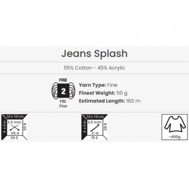 YarnArt Jeans Splash, 50g., 160m. 1
