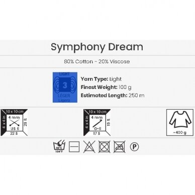 YarnArt Symphony Dream, 100g., 250m. 2